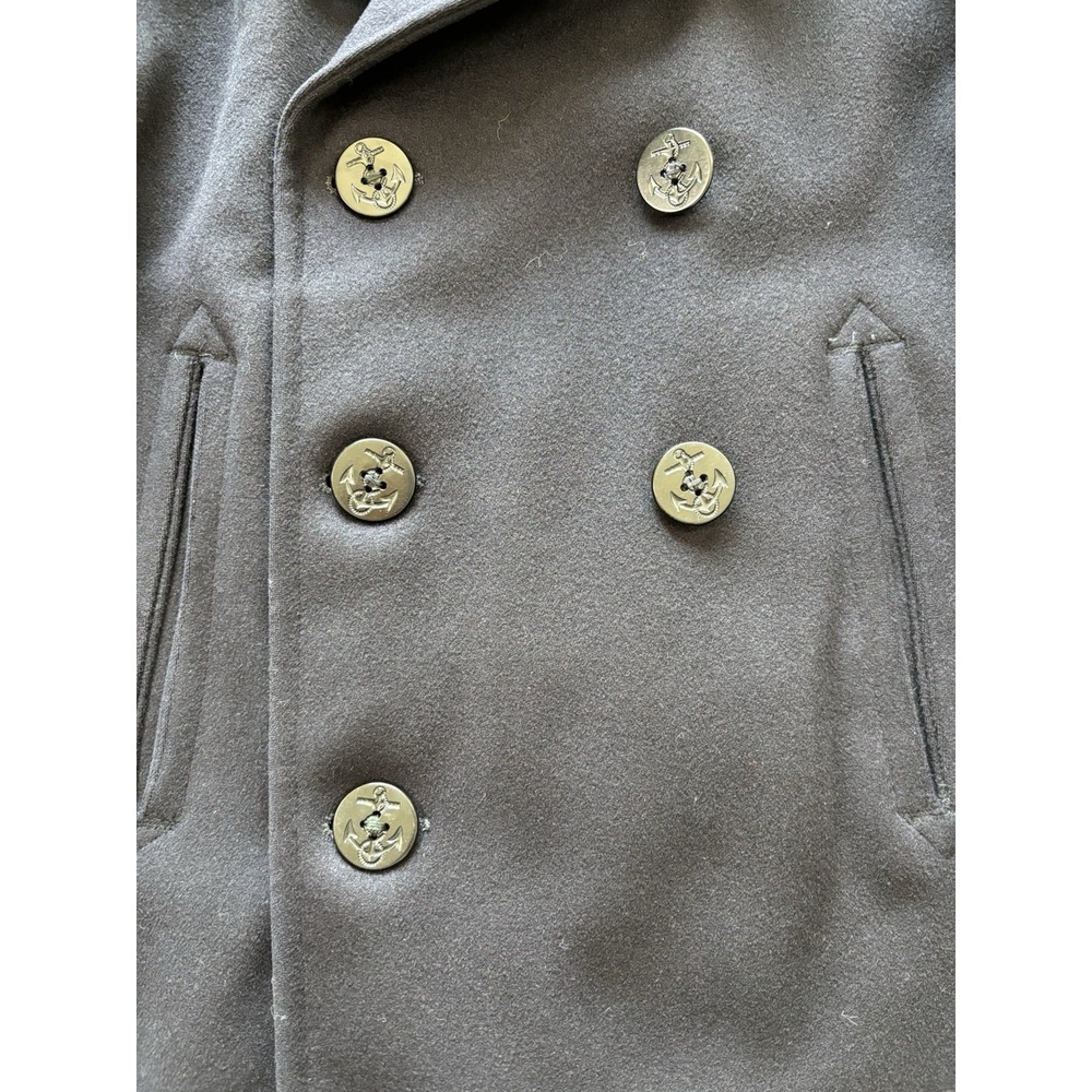 US Navy Military Wool Pea Coat Mens 30 Blue Naval Pembroke Button Issued - Picture 4 of 12